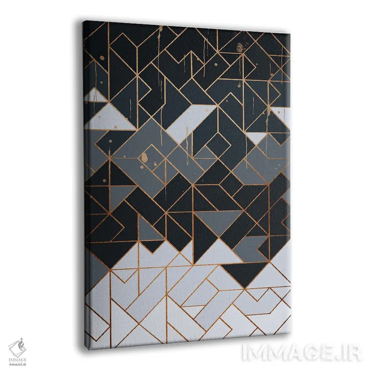 تابلو انتزاعی هندسی دوازده اثر هلو مورائس - نمای پرسپکتیو محصول