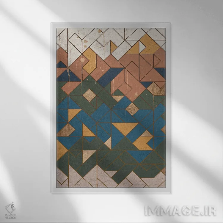 تابلو انتزاعی هندسی ده اثر هلو مورائس - نمای قابدار سفید
