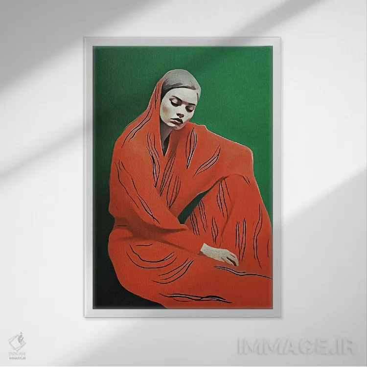 تابلو دکوراتیو او در حال فکر کردن است III اثر هلو مورائس - نمای قابدار سفید