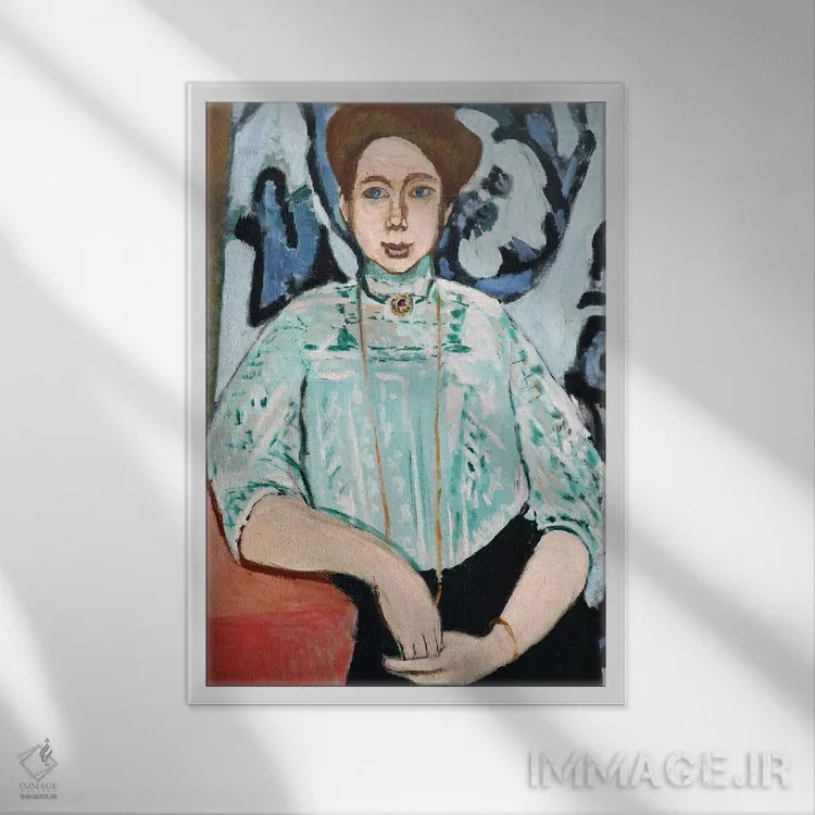 تابلو کلاسیک پرتره گرتا مول اثر آنری ماتیس - نمای قابدار سفید