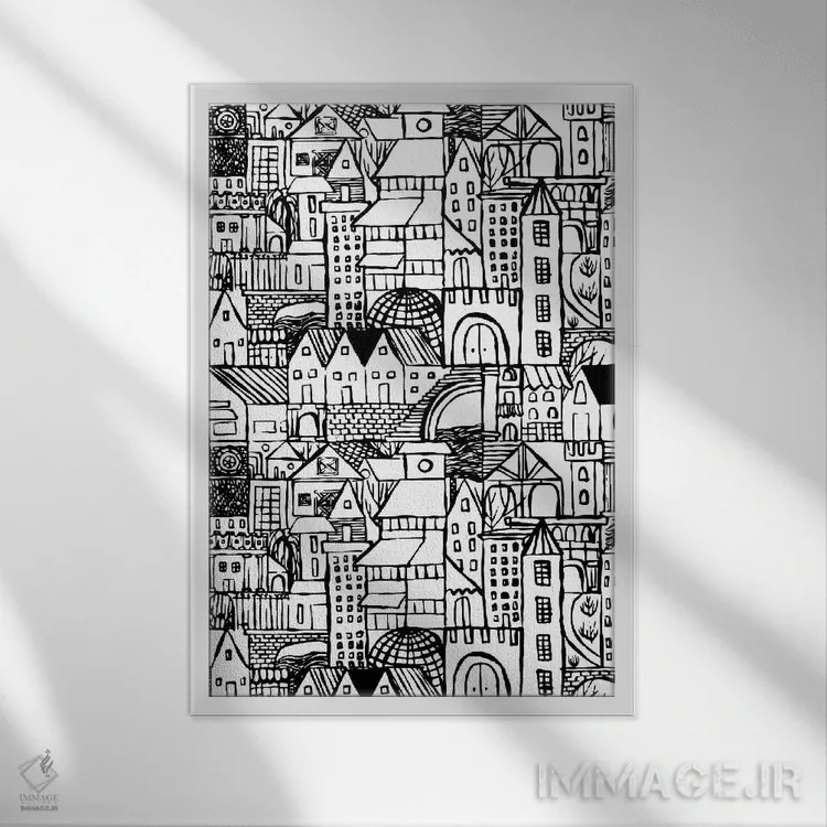 تابلو مینیمال مجموعه کنجکاوی اثر هانا بایزنگ - نمای قابدار سفید