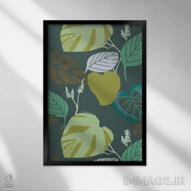 تابلو مدرن الگوی رشد زیرین تقویت شده اثر هانا بایزنگ - نمای قابدار مشکی