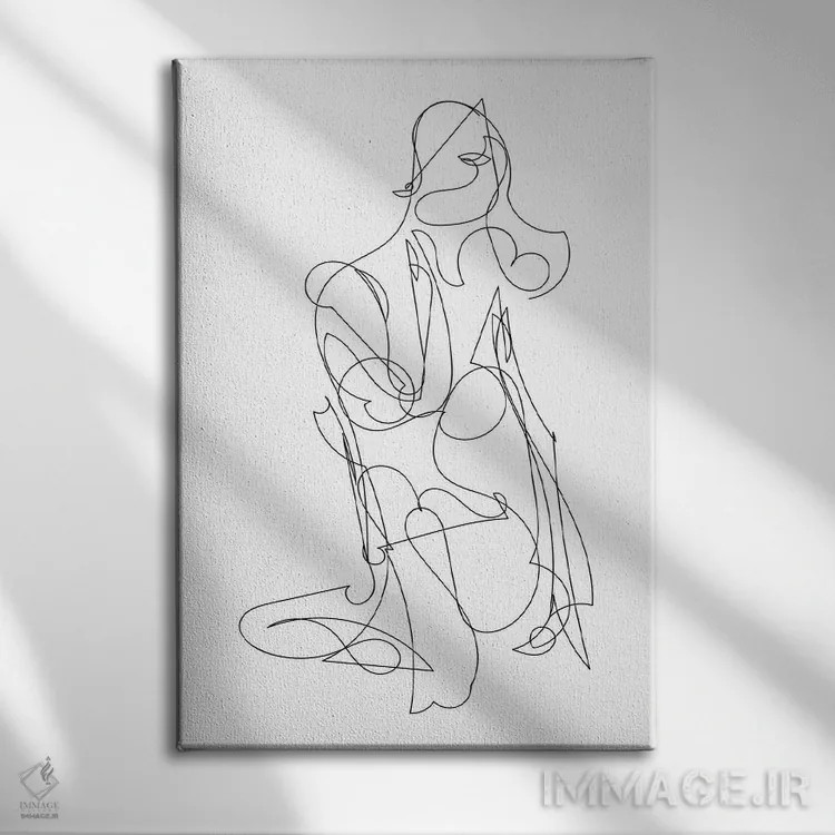 تابلو مینیمال زن اثر دن هابدی - نمای روبهرو روی دیوار