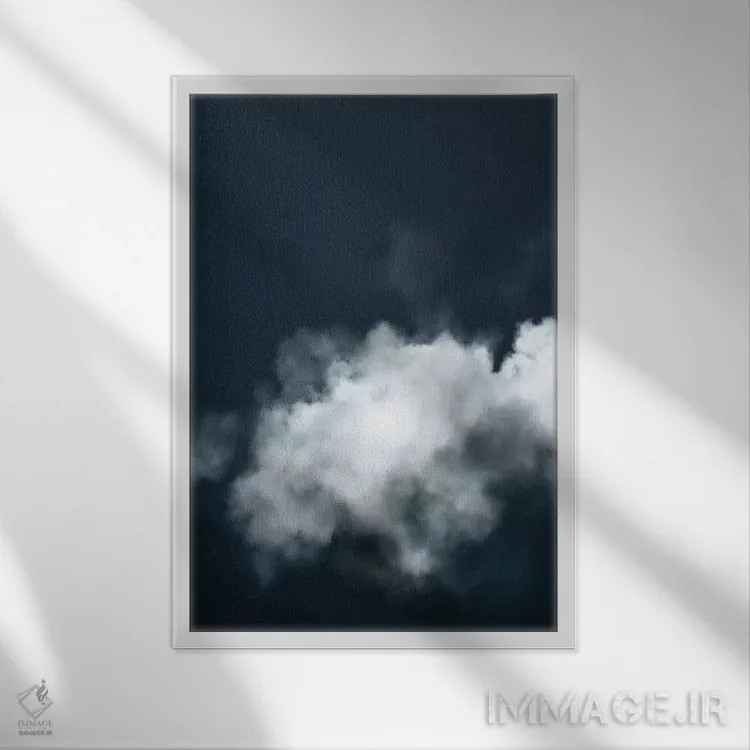 تابلو انتزاعی ابری اثر دن هابدی - نمای قابدار سفید