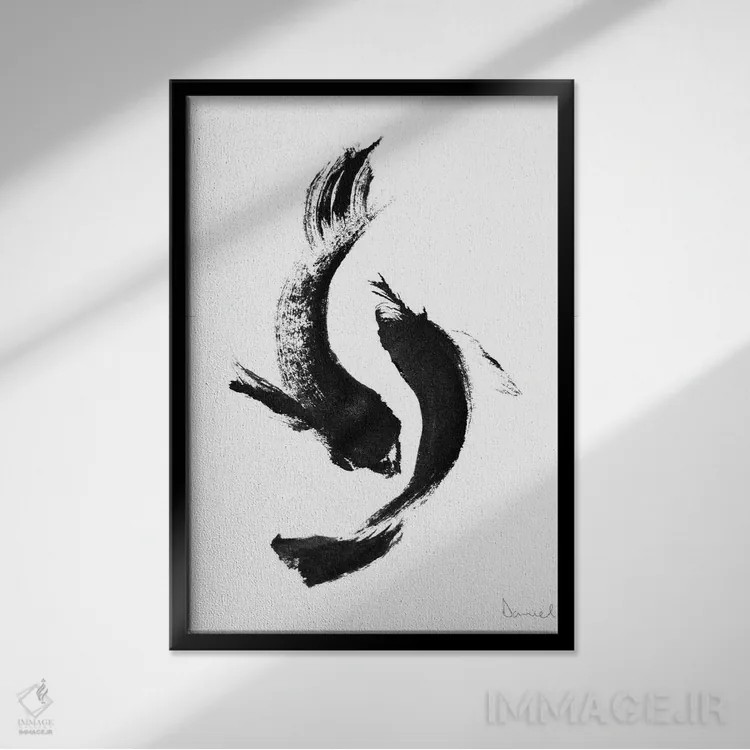 تابلو مینیمال کوی اثر دن هابدی - نمای قابدار مشکی