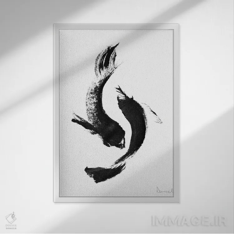 تابلو مینیمال کوی اثر دن هابدی - نمای قابدار سفید