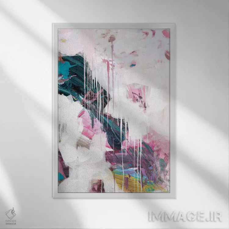 تابلو انتزاعی مجموعه زمان ۲ اثر دن هابدی - نمای قابدار سفید