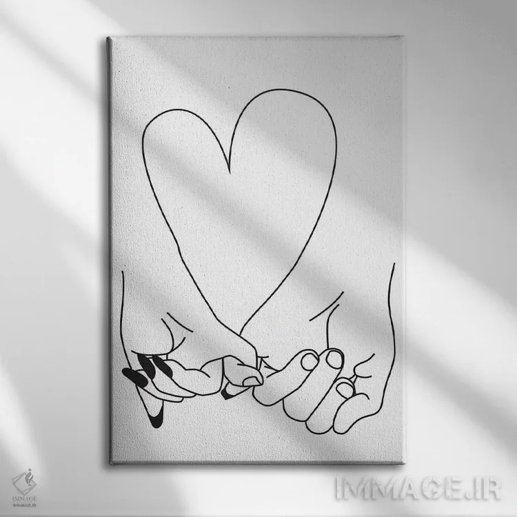 تابلو مینیمال Him & Her,قول انگشتی، او و او اثر هانی مون هتل - نمای روبهرو روی دیوار