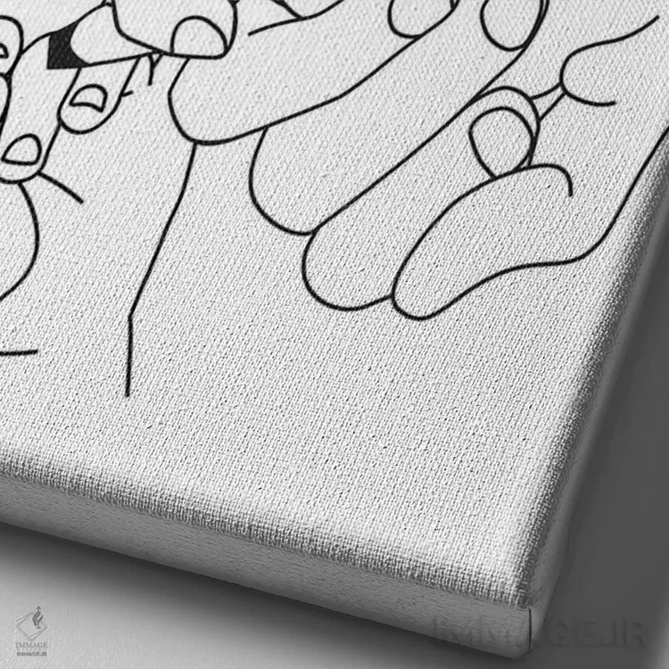 تابلو مینیمال Parent's Pinky Promise,قول انگشتی والباور اثر هانی مون هتل - نمای نزدیک بافت بوم