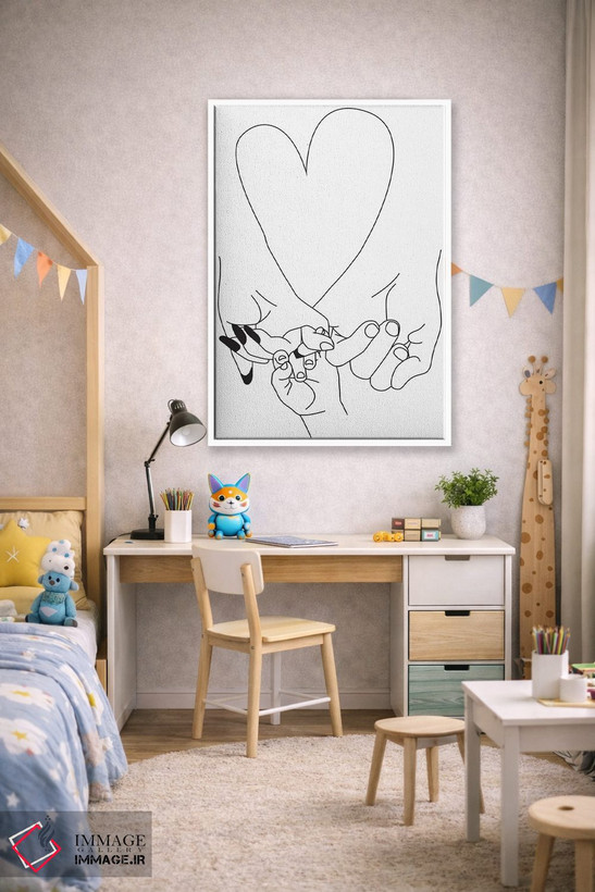 تابلو مینیمال Parent's Pinky Promise,قول انگشتی والباور اثر هانی مون هتل - D1W