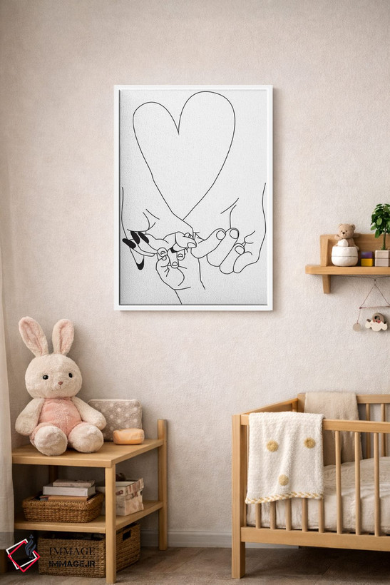 تابلو مینیمال Parent's Pinky Promise,قول انگشتی والباور اثر هانی مون هتل - D5W