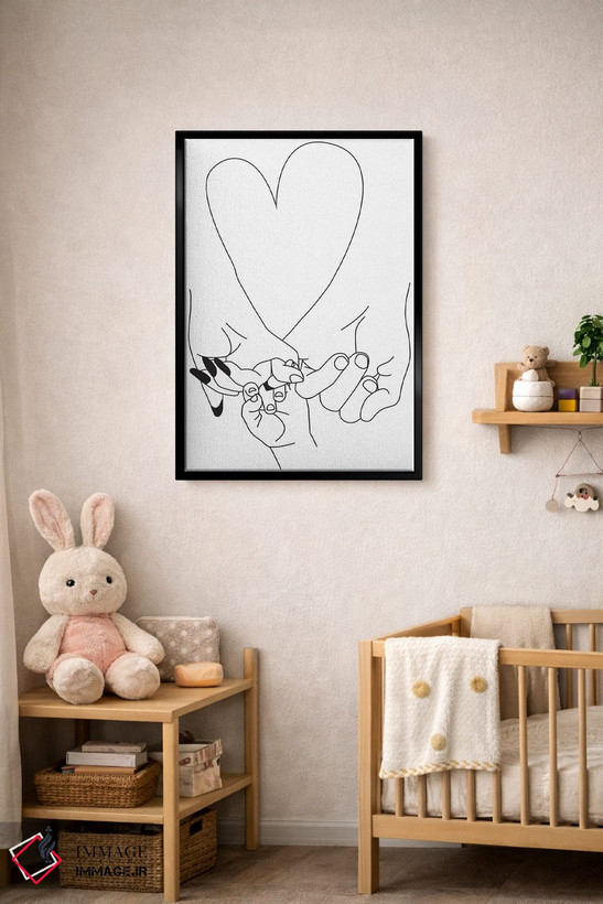 تابلو مینیمال Parent's Pinky Promise,قول انگشتی والباور اثر هانی مون هتل - D6B