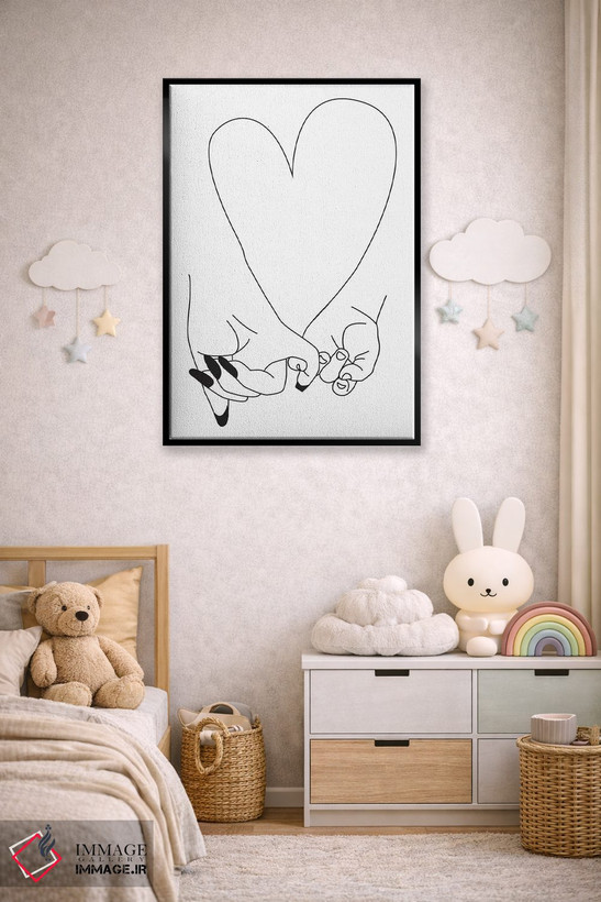 تابلو مینیمال Mother & Baby,قول انگشتی، مادر و کودک اثر هانی مون هتل - D6B