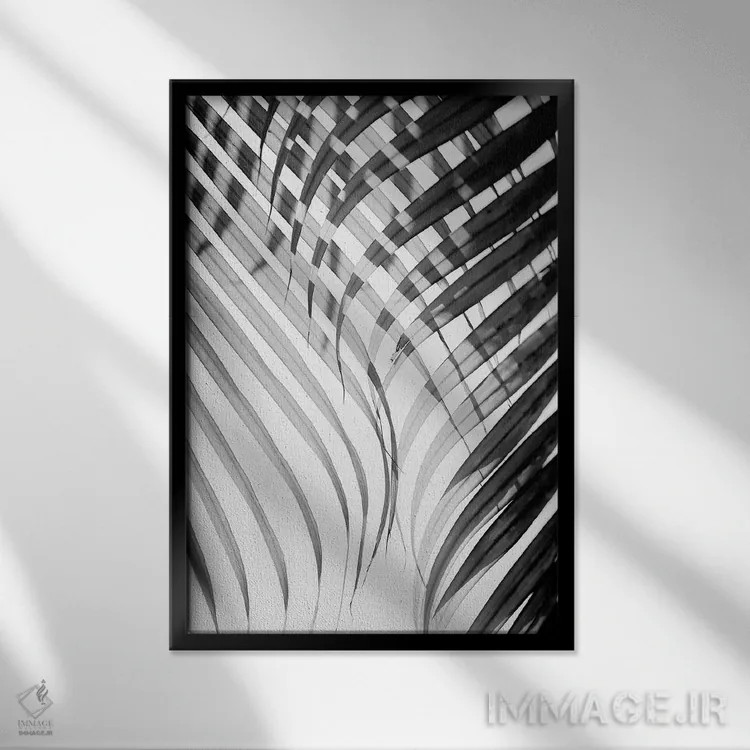 تابلو دکوراتیو پرده استوایی اثر هانی مون هتل - نمای قابدار مشکی