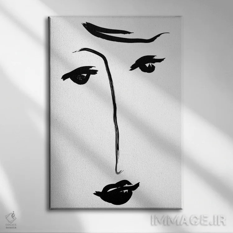 تابلو مینیمال چرا غمگینی؟ اثر هانی مون هتل - نمای روبهرو روی دیوار