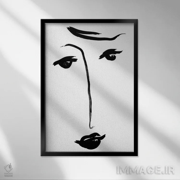 تابلو مینیمال چرا غمگینی؟ اثر هانی مون هتل - نمای قابدار مشکی