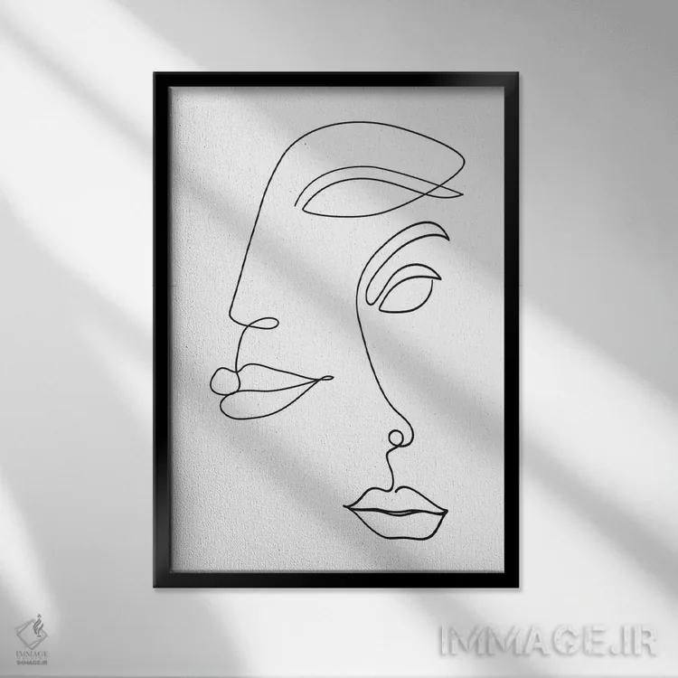 تابلو مینیمال دورویی اثر هانی مون هتل - نمای قابدار مشکی