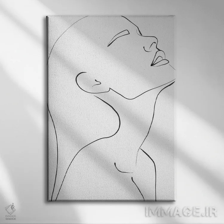 تابلو مینیمال پرتره نیم تنه اثر هانی مون هتل - نمای روبهرو روی دیوار