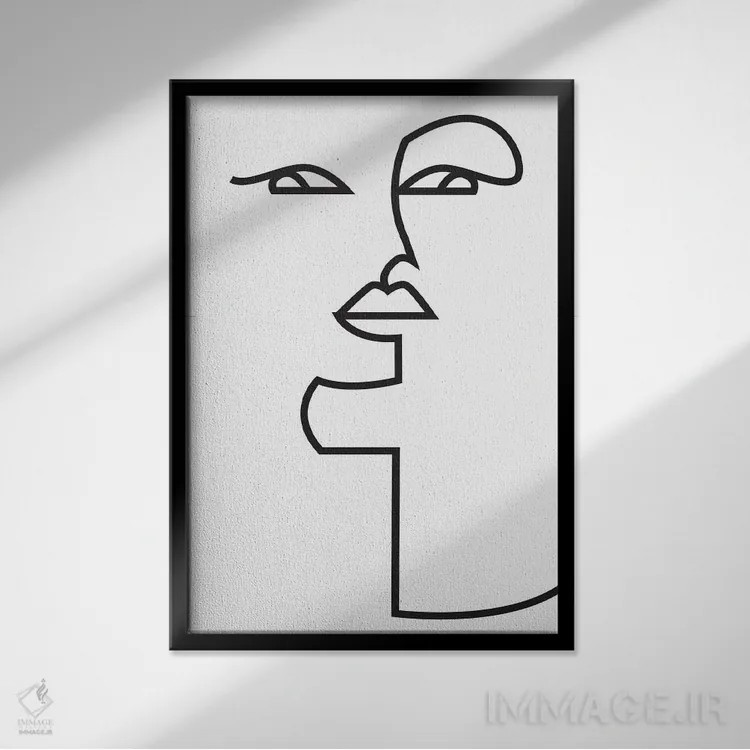 تابلو مینیمال زنبق ۲ اثر هانی مون هتل - نمای قابدار مشکی