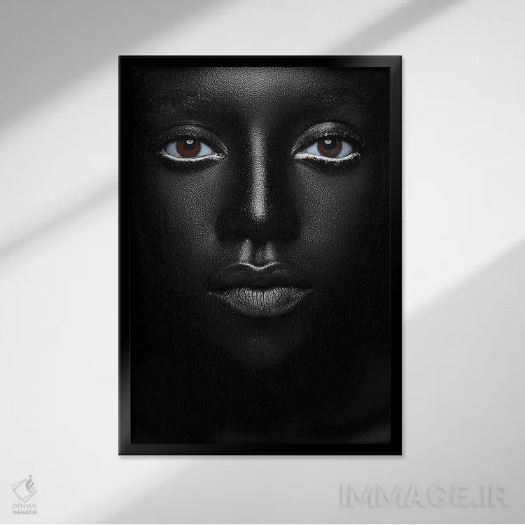 تابلو دکوراتیو پرتره سیاه پوست اثر هری ادونزه - نمای قابدار مشکی