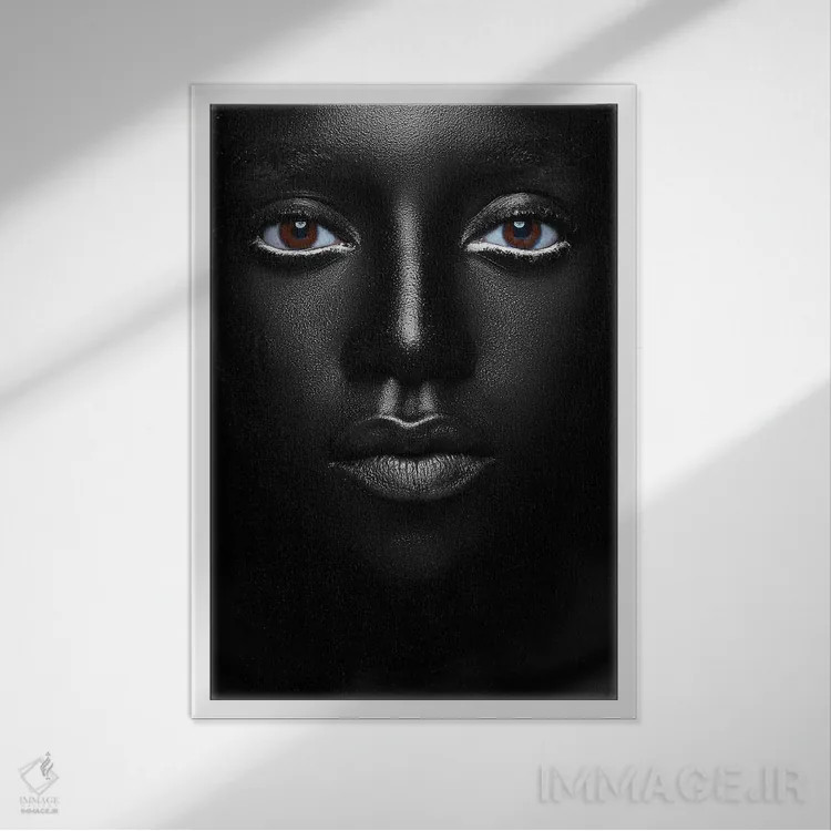 تابلو دکوراتیو پرتره سیاه پوست اثر هری ادونزه - نمای قابدار سفید
