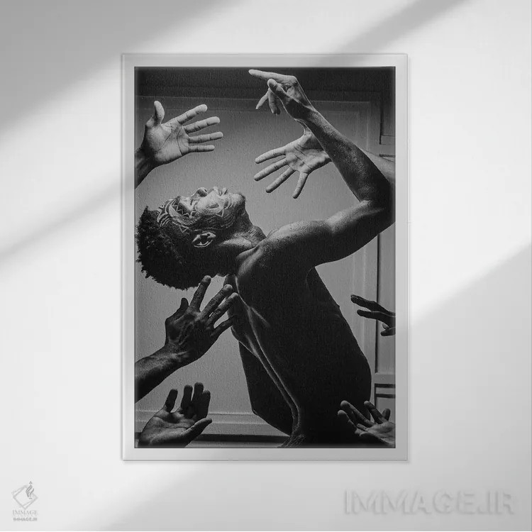 تابلو دکوراتیو نگاتیو اثر هری ادونزه - نمای قابدار سفید