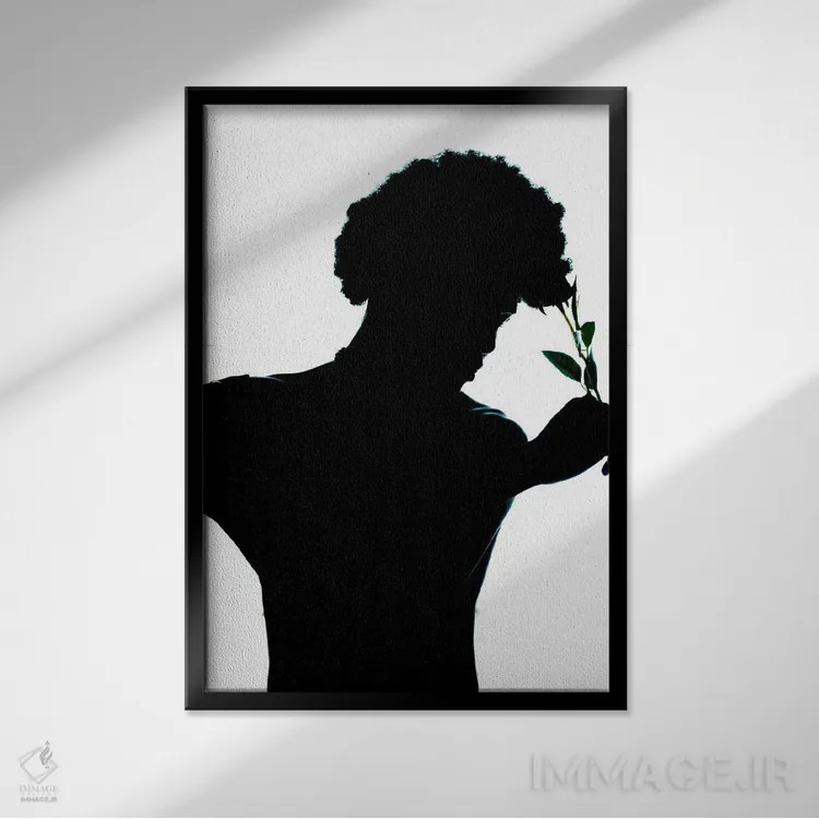 تابلو دکوراتیو رزها اثر هری ادونزه - نمای قابدار مشکی