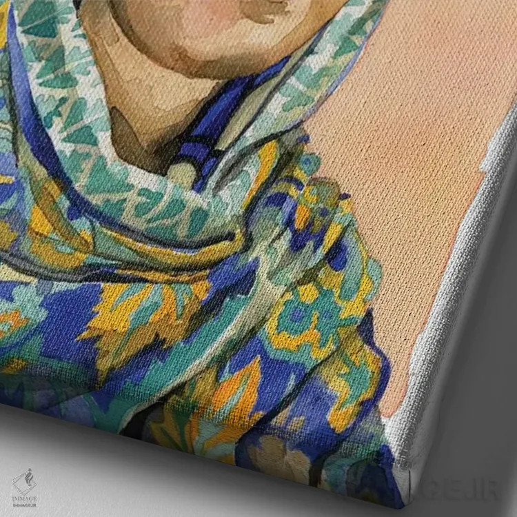 تابلو دکوراتیو ملاله اثر هدر پری - نمای نزدیک بافت بوم