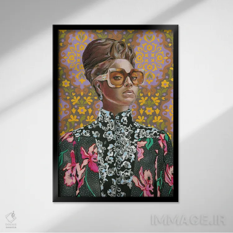 تابلو دکوراتیو ملکه بی اثر هدر پری - نمای قابدار مشکی