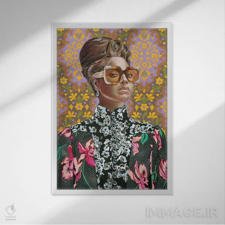 تابلو دکوراتیو ملکه بی اثر هدر پری - نمای قابدار سفید