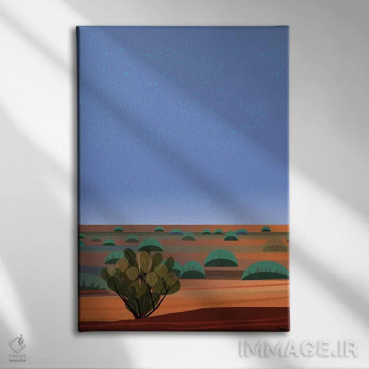 تابلو دکوراتیو گرگ و میش کویر اثر چارلز هارکر - نمای روبهرو روی دیوار