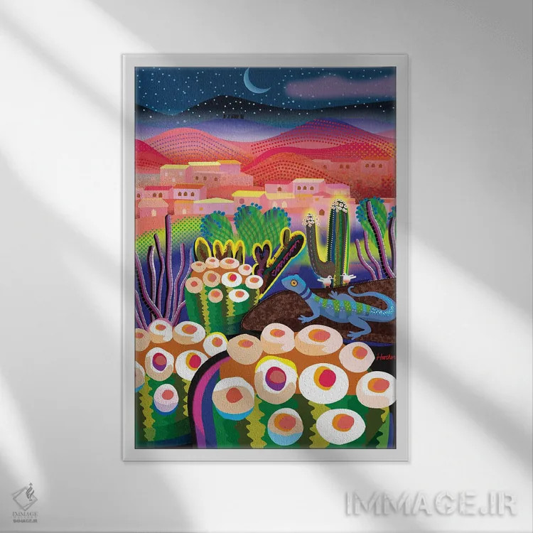 تابلو دکوراتیو شب دره شگفتی اثر چارلز هارکر - نمای قابدار سفید