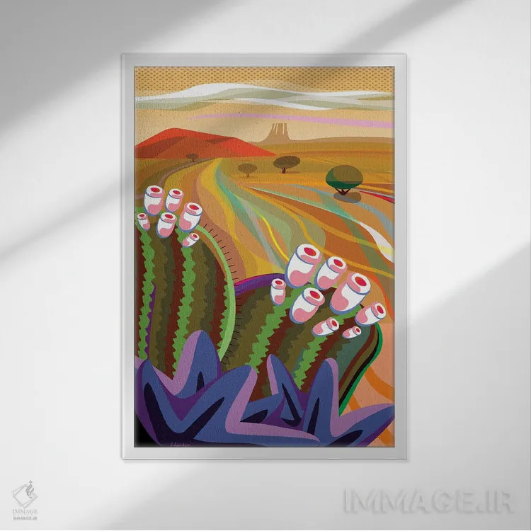 تابلو دکوراتیو بشکه شکوفا اثر چارلز هارکر - نمای قابدار سفید