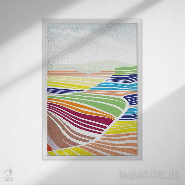 تابلو انتزاعی گراند کانیون اثر چارلز هارکر - نمای قابدار سفید