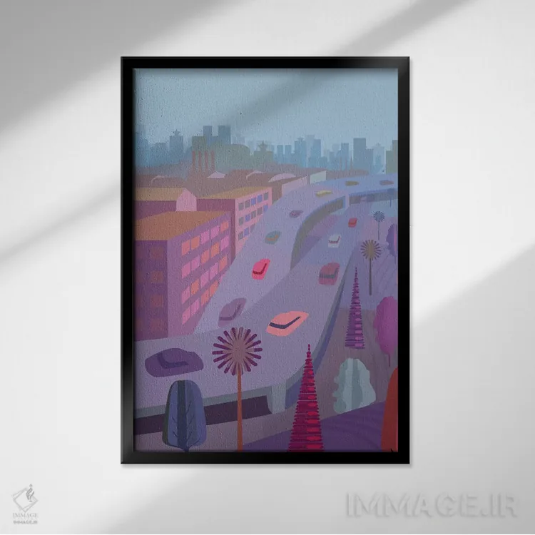 تابلو دکوراتیو مسکو منهتن اثر چارلز هارکر - نمای قابدار مشکی