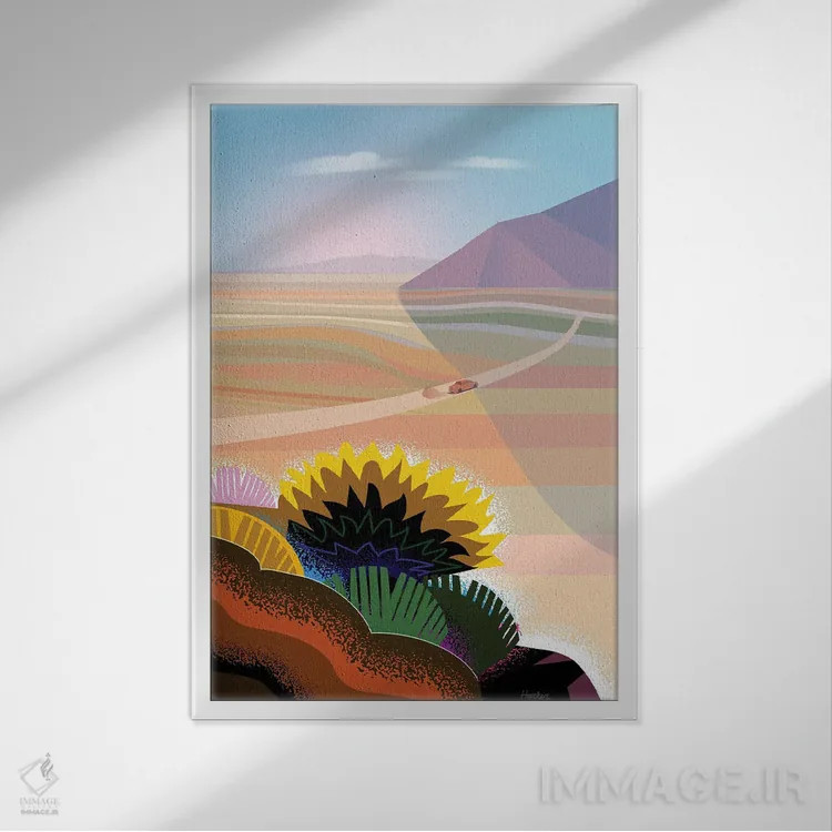 تابلو مدرن بیابان بزرگ موجاوی اثر چارلز هارکر - نمای قابدار سفید
