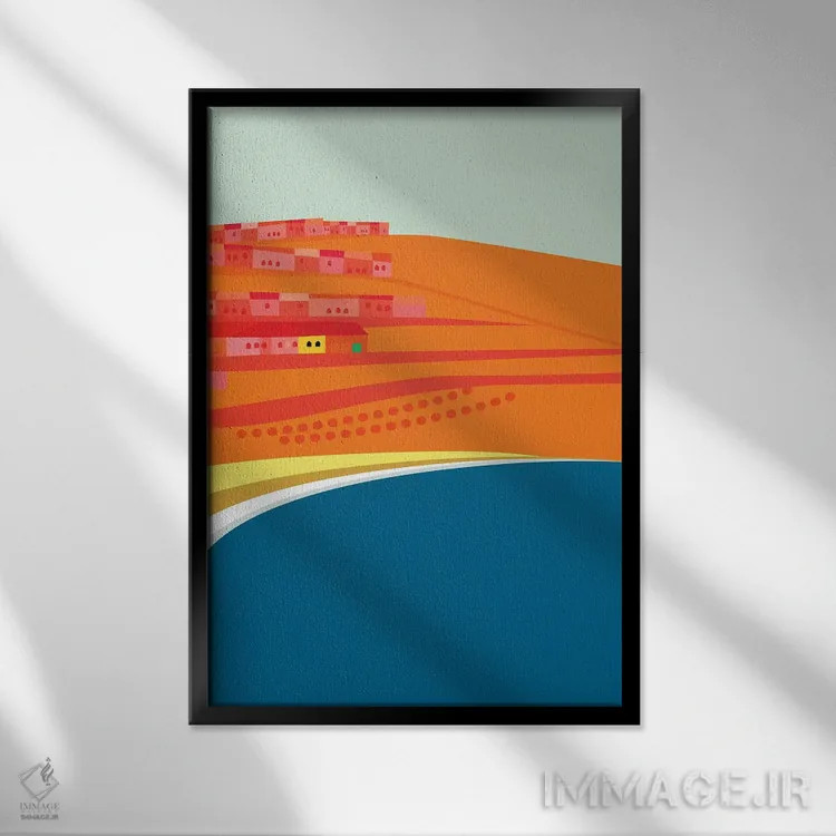 تابلو دکوراتیو ساحل رزاریتو اثر چارلز هارکر - نمای قابدار مشکی