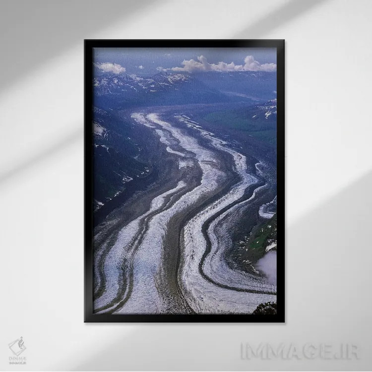تابلو دکوراتیو Tokositna Glacier, Denali National Park & Preserve, Alaska, USA… اثر هیو رز - نمای قابدار مشکی