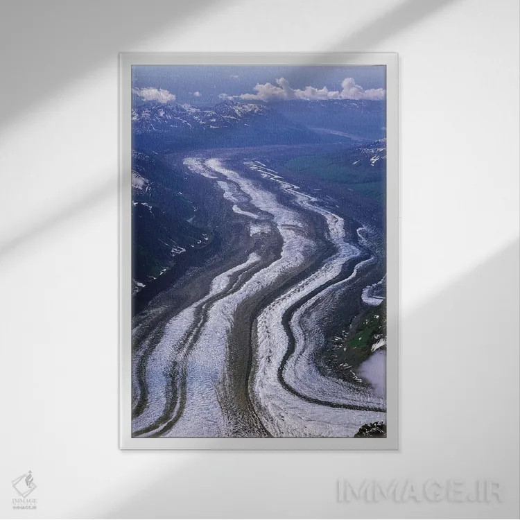 تابلو دکوراتیو Tokositna Glacier, Denali National Park & Preserve, Alaska, USA… اثر هیو رز - نمای قابدار سفید