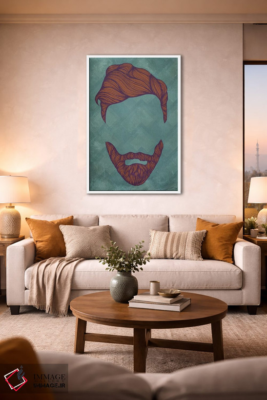 تابلو دکوراتیو کف مو اثر فایو بای فایو کالکتیو - D1W