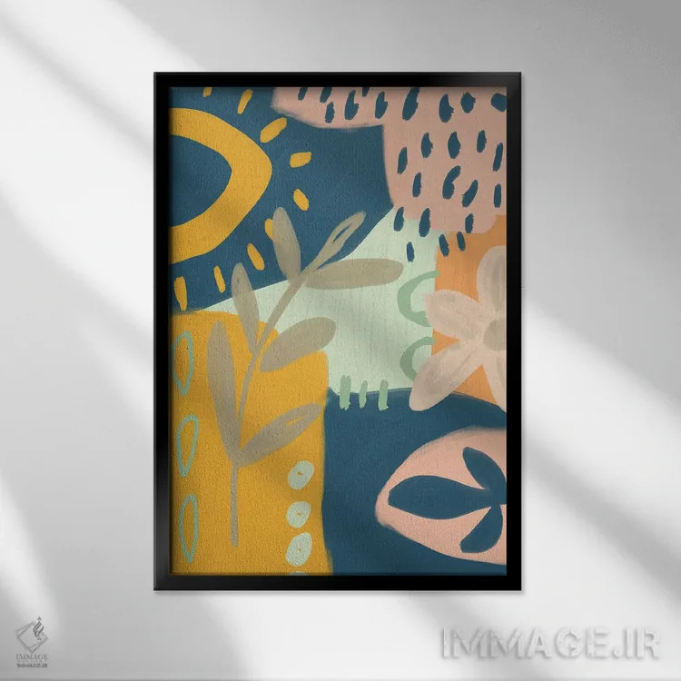 تابلو انتزاعی باران تابستانی اثر آندریا هازه - نمای قابدار مشکی