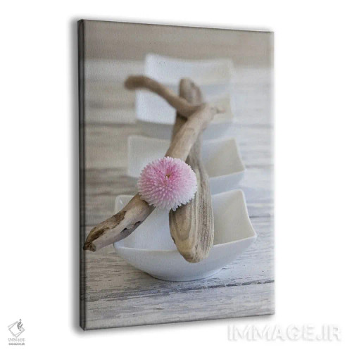 تابلو دکوراتیو گل روی چوب شناور به سبک ذن اثر آندریا هازه - نمای پرسپکتیو محصول