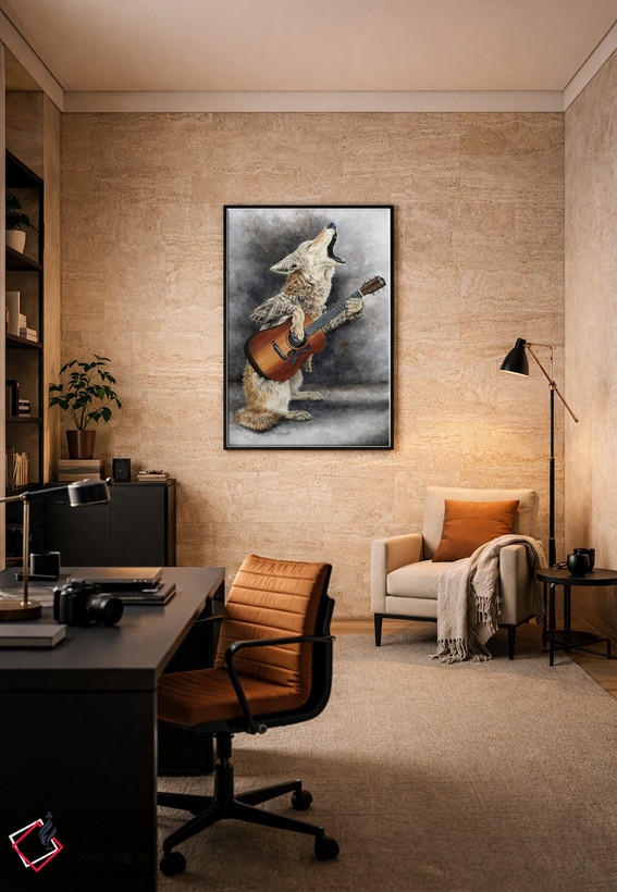 تابلو دکوراتیو آواز شغال اثر هالی سیمنتال - D6B