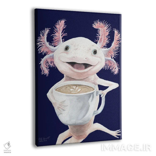 تابلو دکوراتیو Axolotl Coffee,آکسولاته، قهوه آکسولوتل اثر هالی سیمنتال - نمای پرسپکتیو محصول