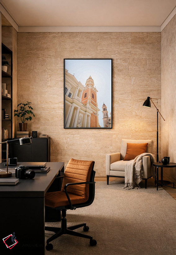 تابلو دکوراتیو France,معماری رنگارنگ در منتون، فرانسه اثر هنریکه شنک - D6B