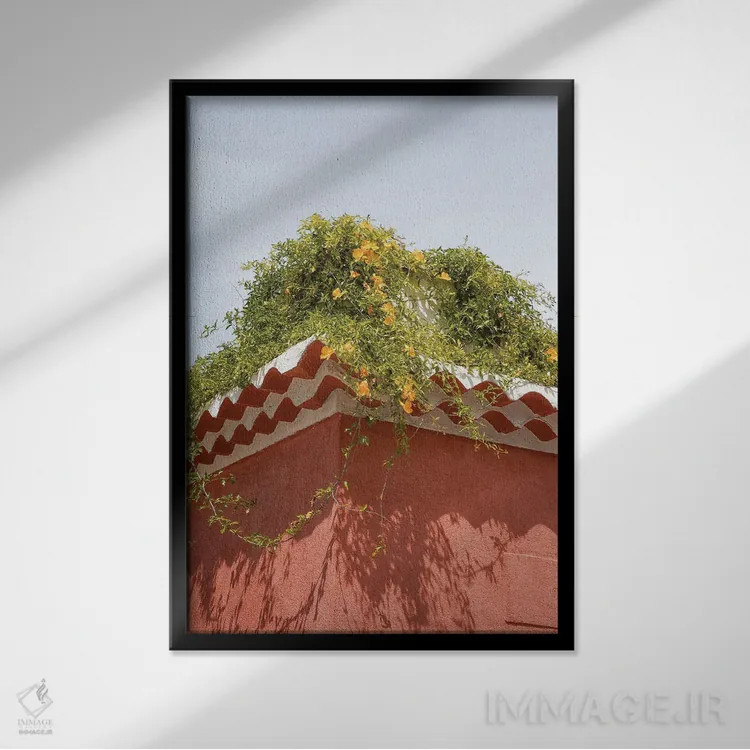 تابلو دکوراتیو گل های زرد تابستانی اثر هنریکه شنک - نمای قابدار مشکی