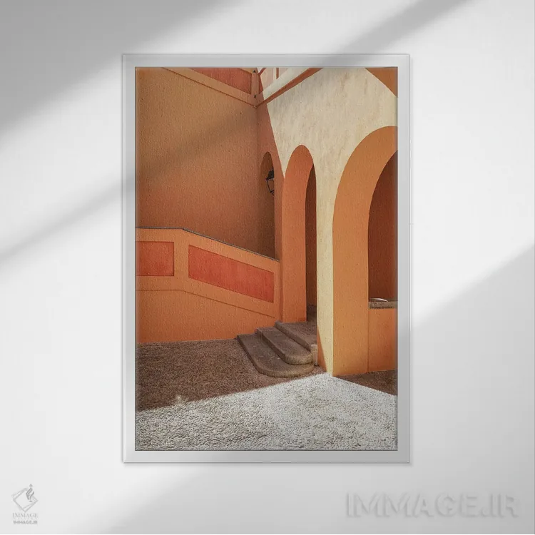 تابلو دکوراتیو راهرو رنگارنگ اثر هنریکه شنک - نمای قابدار سفید