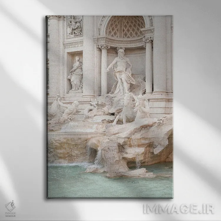 تابلو دکوراتیو Italy,فواره تروی رم، ایتالیا اثر هنریکه شنک - نمای روبهرو روی دیوار