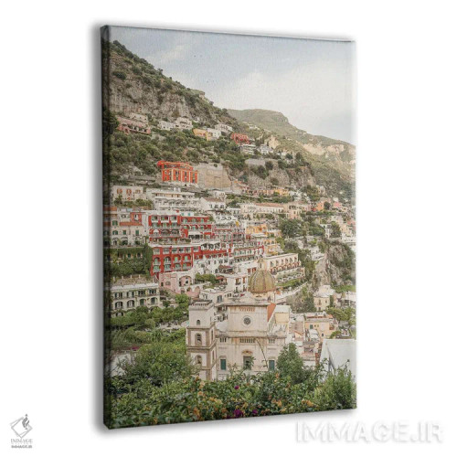 تابلو دکوراتیو منظره پوزیتانو اثر هنریکه شنک - نمای پرسپکتیو محصول