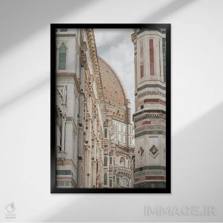 تابلو دکوراتیو Florence Italy II,کلیسای دومو، فلورانس، ایتالیا ۲ اثر هنریکه شنک - نمای قابدار مشکی